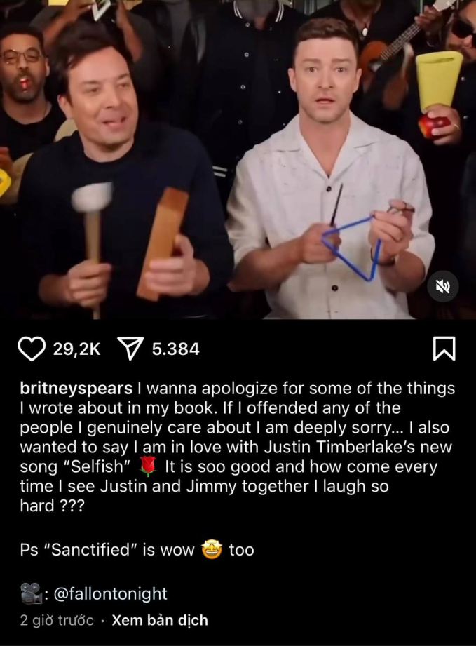 Britney bất ngờ đăng bài ủng hộ tình cũ