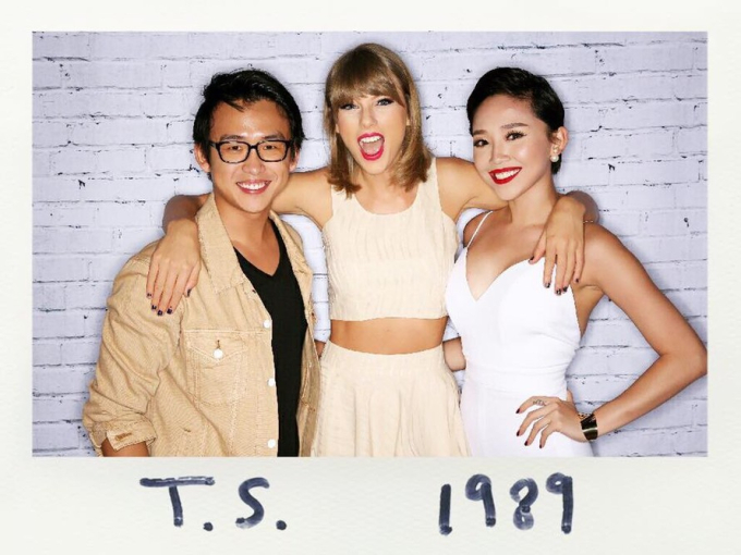 Tóc Tiên chụp ảnh cùng Taylor Swift