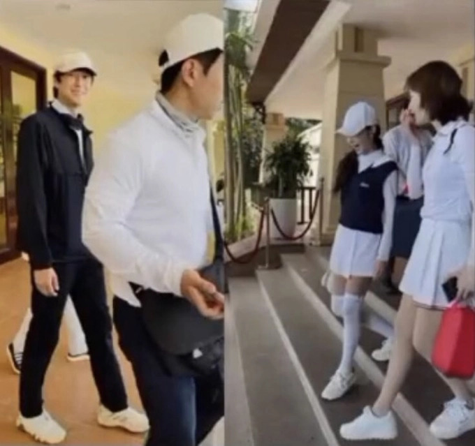 Trước đó, người hâm mộ đã chụp được hình ảnh 2 ngôi sao cùng nhau tới Vinpearl Golf Nha Trang để chơi golf. Trong khung hình chụp vội của khán giả, Park Min Young - Na In Woo lộ rõ gương mặt vui vẻ, rạng rỡ