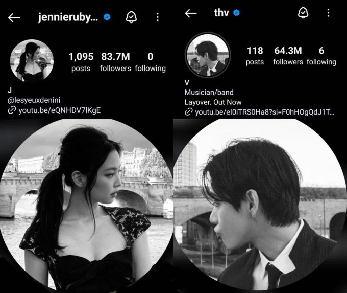 V đổi avatar Instagram nhìn như ảnh đôi với Jennie