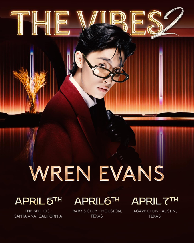 Poster cho 3 đêm nhạc nước ngoài gần nhất của Wren Evans.