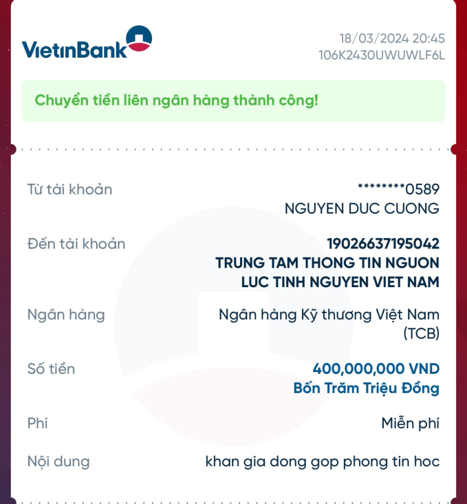 Lần thứ 3 chuyển tiền của Đen Vâu, anh lại 