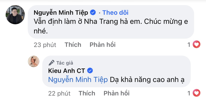 Dưới phần bình luận, Kiều Anh còn hé lộ địa điểm tổ chức với diễn viên Minh Tiệp. Tuy nhiên, cư dân mạng bày tỏ sự nghi ngờ vì cho rằng cô trêu đùa vì nay là ngày Cá Tháng Tư