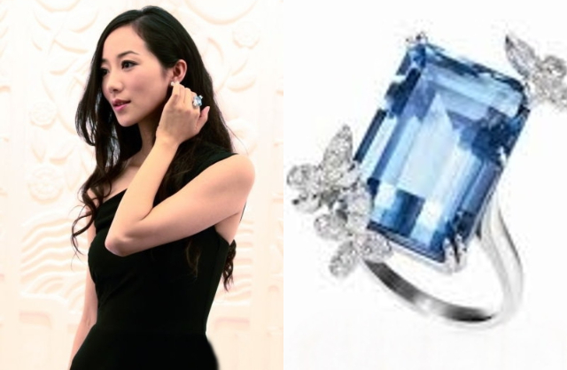 Năm 2021, Hàn Tuyết gây xôn xao dư luận khi đeo 1 chiếc nhẫn kim cương sapphire nặng 19,7 carat duy nhất trên thế giới, tham dự sự kiện