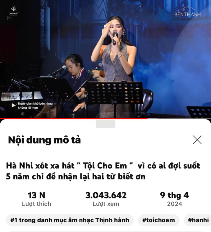 Hà Nhi đạt top 1 trending thứ 2 trong sự nghiệp.