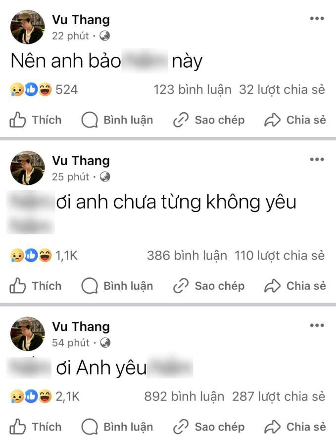 Những dòng trạng thái gây hoang mang của Thắng