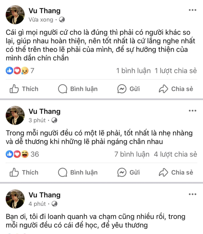 Loạt status khó hiểu của Thắng gần đây.