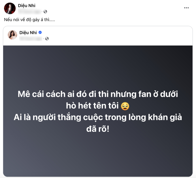 Diệu Nhi ngạo nghễ khi biết tin