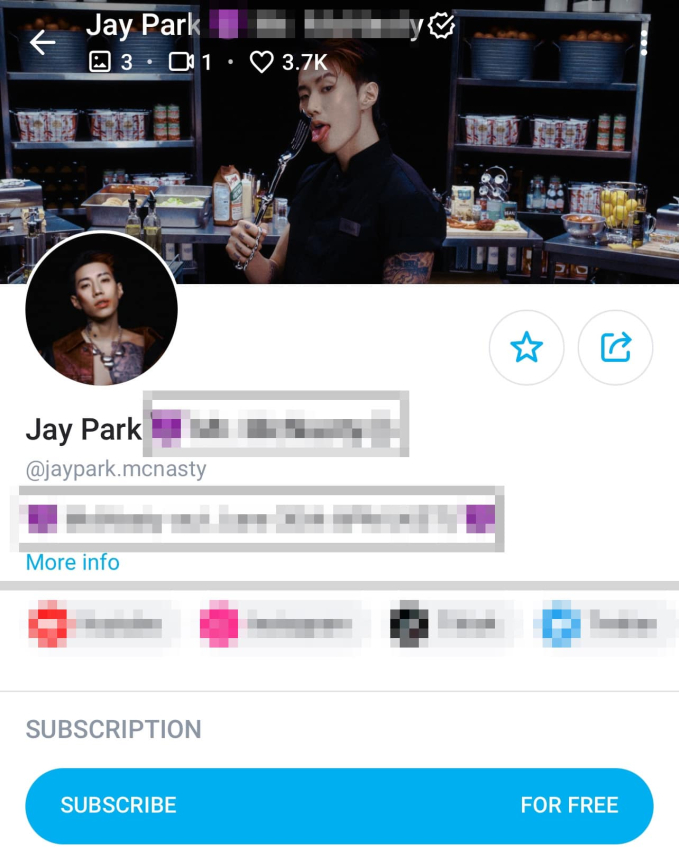 Tài khoản MXH 18+ mới của Jay Park cho phép fan đăng ký free, không mất tiền