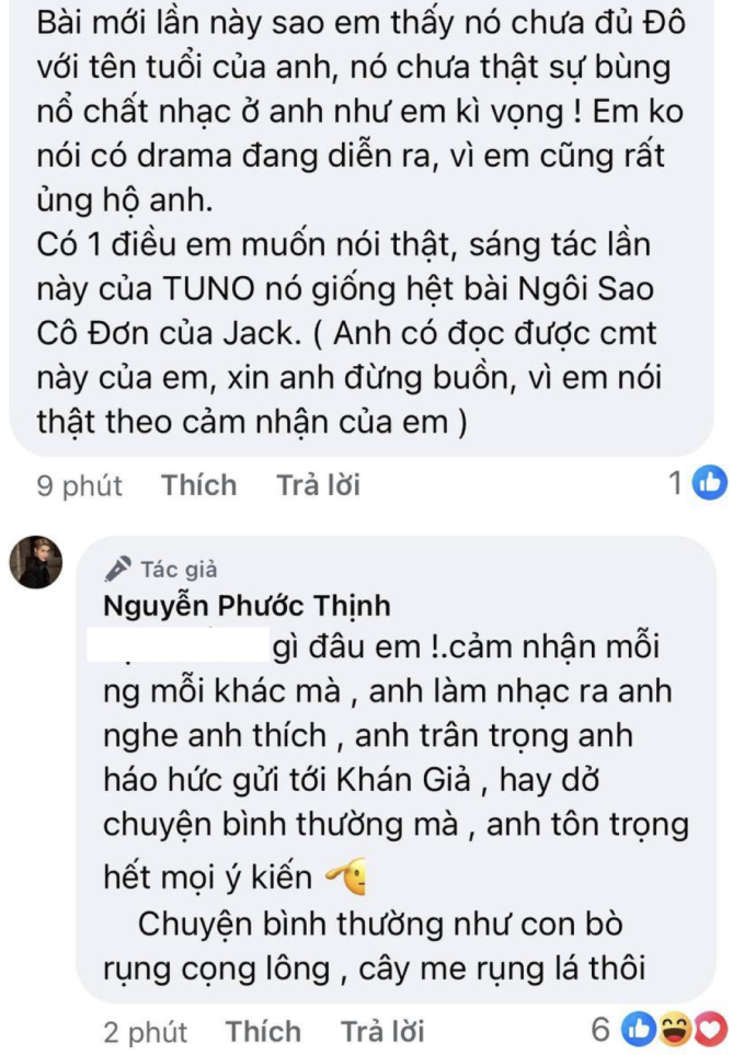 Noo Phước Thịnh trả lời bình luận so sánh bài hát của anh với J97