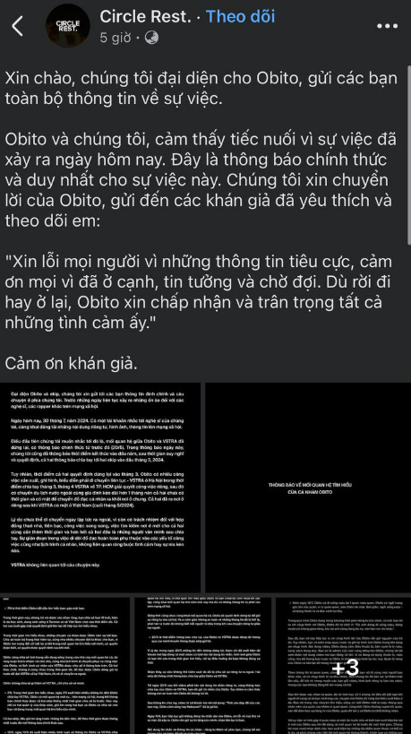 Phía Obito sau đó đã chính thức lên tiếng làm rõ các tin đồn về chuyện đời tư 