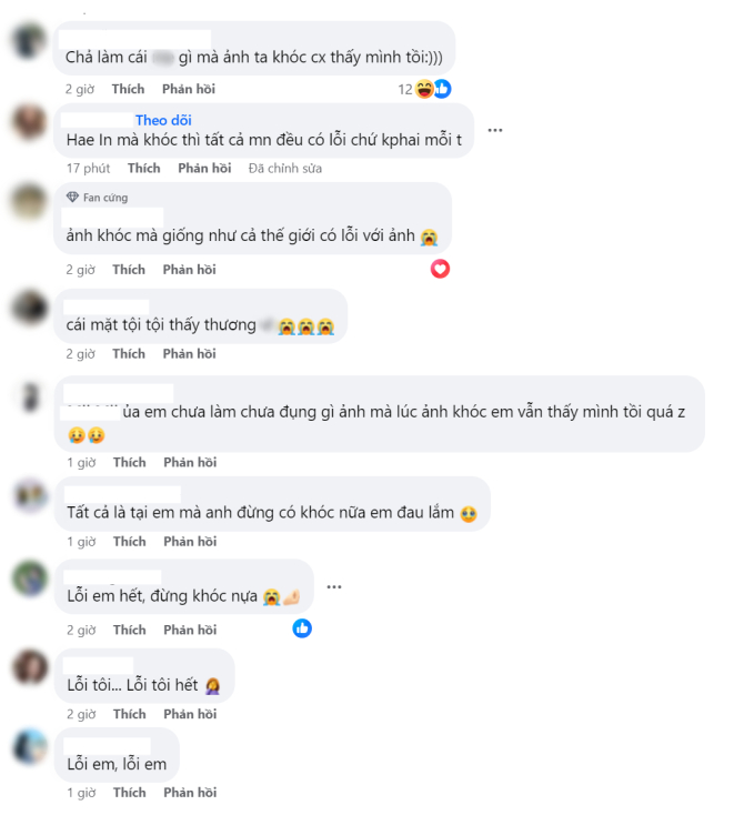 Hàng loạt bình luận nhận lỗi về mình dù chưa biết lý do vì sao nhân vật của Jung Hae In lại khóc