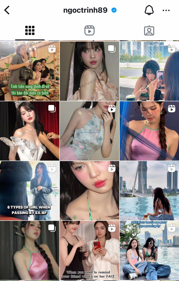 Trên Instagram của cô, hình ảnh liên quan đến trượt patin cũng 