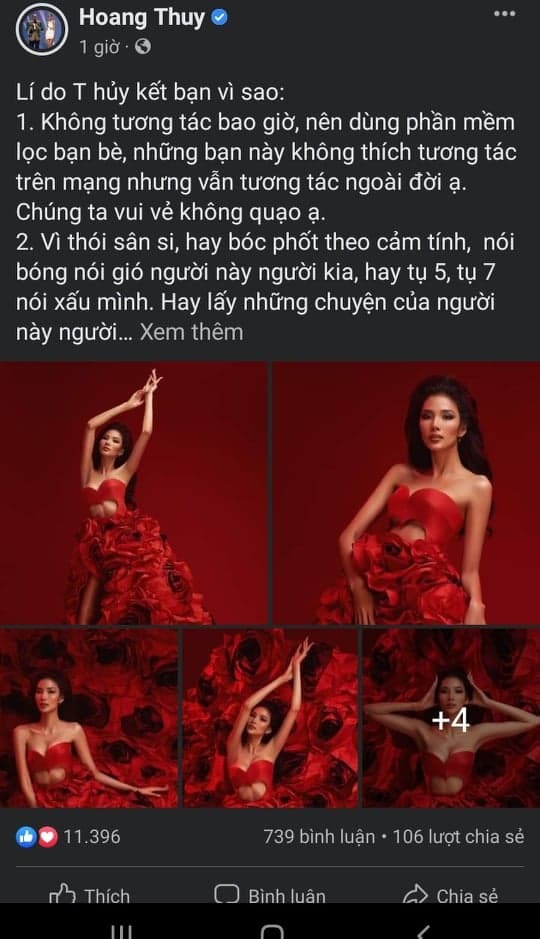 Hoàng Thùy cho biết cô không muốn làm bạn với người có thói sân si, bóng gió và cười cợt người khác