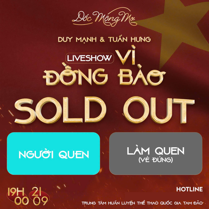   Ngoài hai hạng vé Người Quen và Làm Quen, hạng vé Bắt Tay cũng được ghi nhận đã sold-out trên website bán vé   