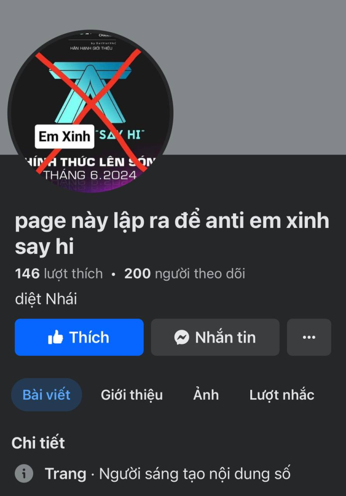 Page anti Em Xinh Say Hi