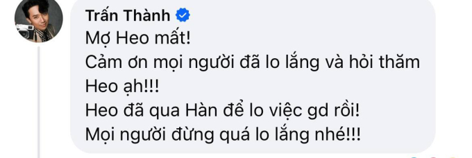 Trấn Thành thay mặt Hari Won lên tiếng thông báo tình hình gia đình 