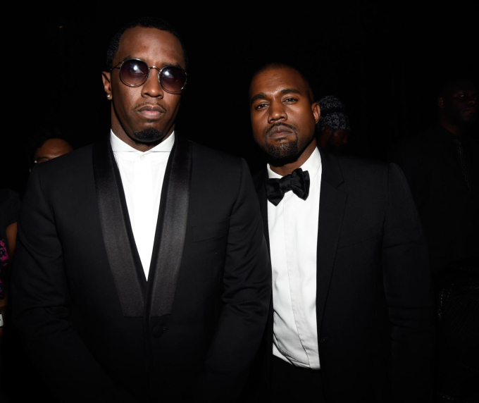 Vụ xâm hại diễn ra tại buổi thu âm của Kanye West và ông trùm Diddy (trái)