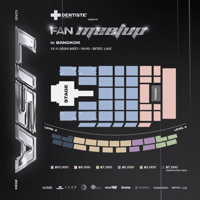 Sơ đồ fan meeting của Lisa tại Thái, có thể thấy hạng VIP chiếm đa số, kéo dài gần hết khán đài dọc