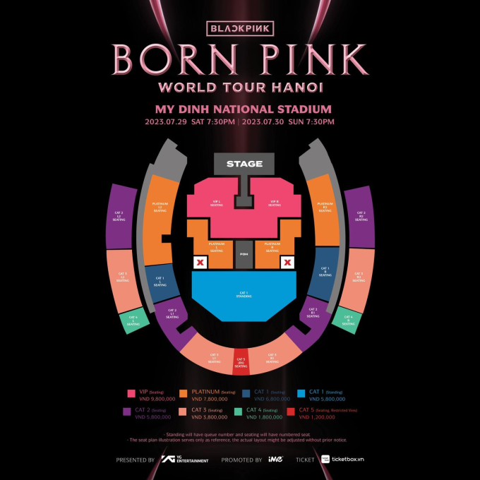   Vị trí sơ đồ concert Anh Trai Say Hi khá tương đồng với concert BORN PINK của BLACKPINK diễn ra tại Mỹ Đình vào năm 2023   