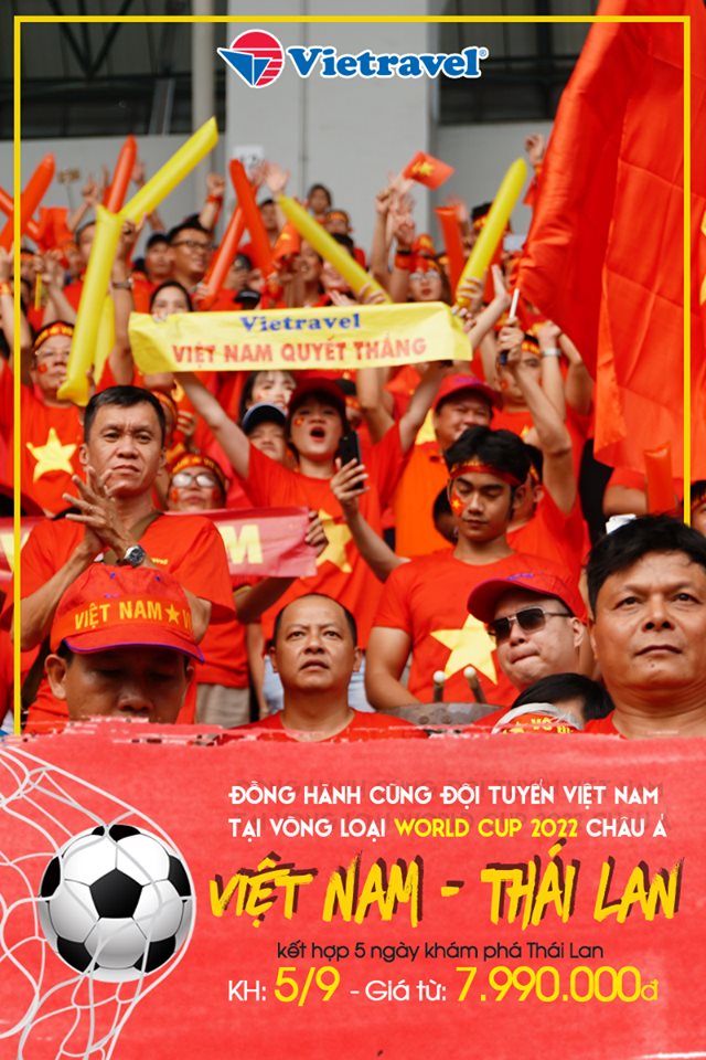 Tour xem tuyển Việt Nam đá với Thái Lan vào ngày 5/9 giá bao nhiêu?