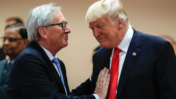 Tổng thống Trump và Chủ tịch Ủy ban châu Âu Jean-Claude Juncker trong một cuộc gặp gần đây. Ảnh: AFP
