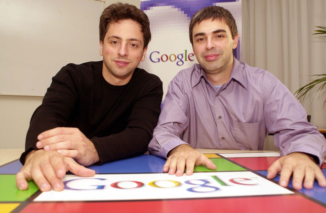   Larry Page (trái) và Sergey Brin - 'Cha đẻ' Google. Ảnh: CNBC   
