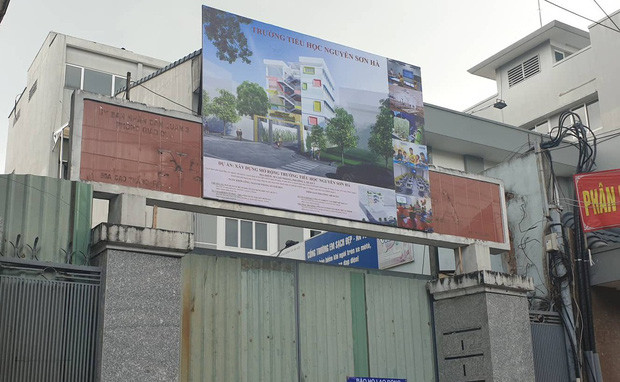 Khu vực công trình xây dựng mở rộng trường tiểu học Nguyễn Sơn Hà, quận 3 .