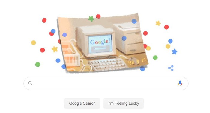    Google Doodle  hôm nay đã để biểu tượng mình sinh nhật Google lần thứ 21.  