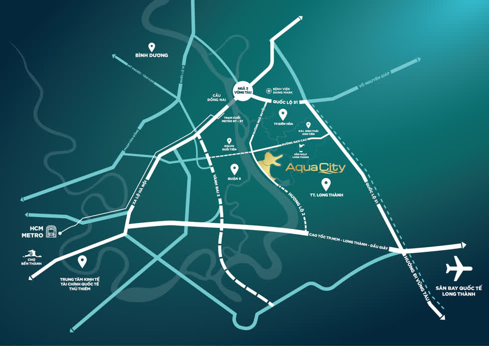 Khu đô thị sinh thái Aqua City sở hữu “vị trí vàng”, tâm điểm kết nối liên vùng cùng loạt tiện ích ngoại khu đẳng cấp.