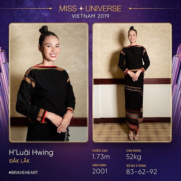 Cô gái chiếm được tình cảm của H'Hen Niê và được đích thân đàn chị tặng đôi giày cao gót là H'Luăi Hwing, thí sinh người Ê Đê đến từ Đắk Lắk gây ấn tượng với khán giả bởi sự thay đổi ngoại hình đáng kinh ngạc khi đến với Miss Universe Vietnam 2019. Hwing được xem là một đối thủ nặng kí dù kỹ năng vẫn chưa thực sự hoàn thiện, nhưng tất cả sự thay đổi, nổ lực của cô đều được đáng ghi nhận. 