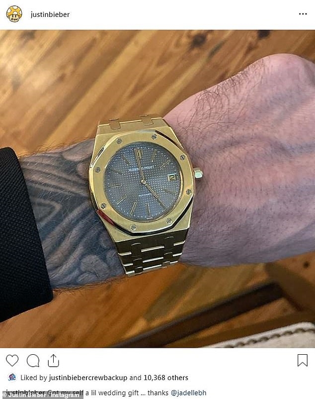 Riêng đồng hồ cho “chú rể” Justin đã có giá 60.000 USD.