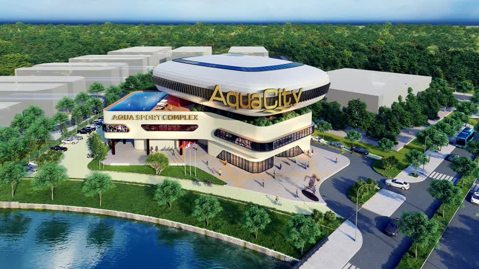 Sống tại Aqua City, chỉ cần mở cửa đã có thể trải nghiệm ngay mọi tiện ích đẳng cấp (Ảnh: Trung tâm thể thao đa năng Aqua sport complex).