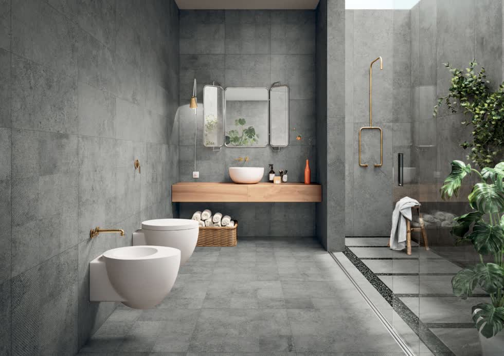Sử dụng đá ốp giúp nhà vệ sinh, phòng tắm sang chảnh và hiện đại