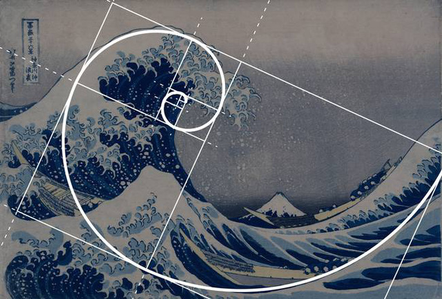 Bức tranh Sóng lớn nổi tiếng của Hokusai. 