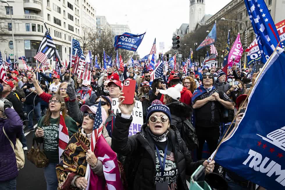 Những người ủng hộ Tổng thống Trump tham gia một cuộc biểu tình ở Quảng trường Tự do tại thủ đô Washington DC hôm 12/12. Ảnh: Getty Images