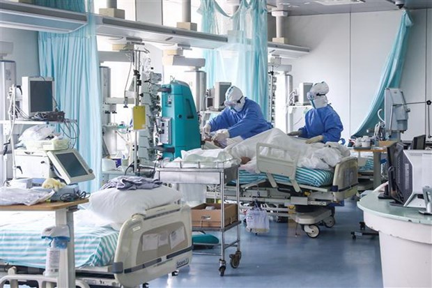   Nhân viên y tế chuyển bệnh nhân nghi nhiễm COVID-19 tới bệnh viện ở Daegu, Hàn Quốc ngày 19/2/2020. Ảnh: Yonhap.  