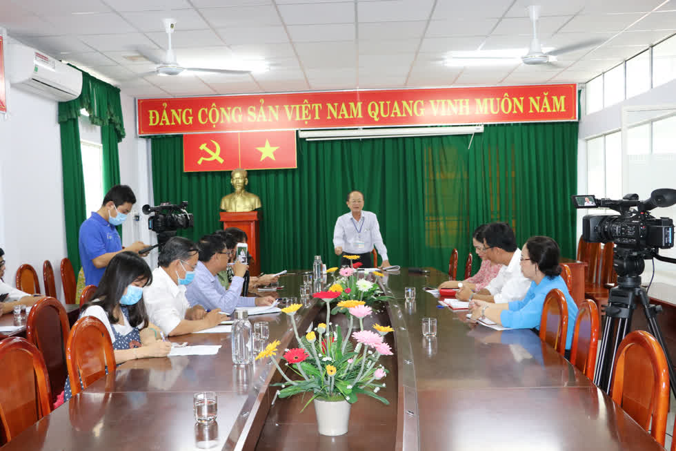 Sở Y tế tỉnh Tây Ninh họp báo vào chiều 17/2. Ảnh: X.V