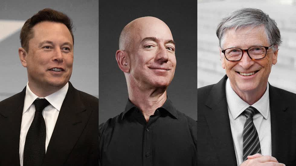 3  tỷ phú Mỹ  gồm Elon Musk, Jeff Bezos và Bill Gates đều sống ở những bang không thu thuế thu nhập. Ảnh: Forbes.