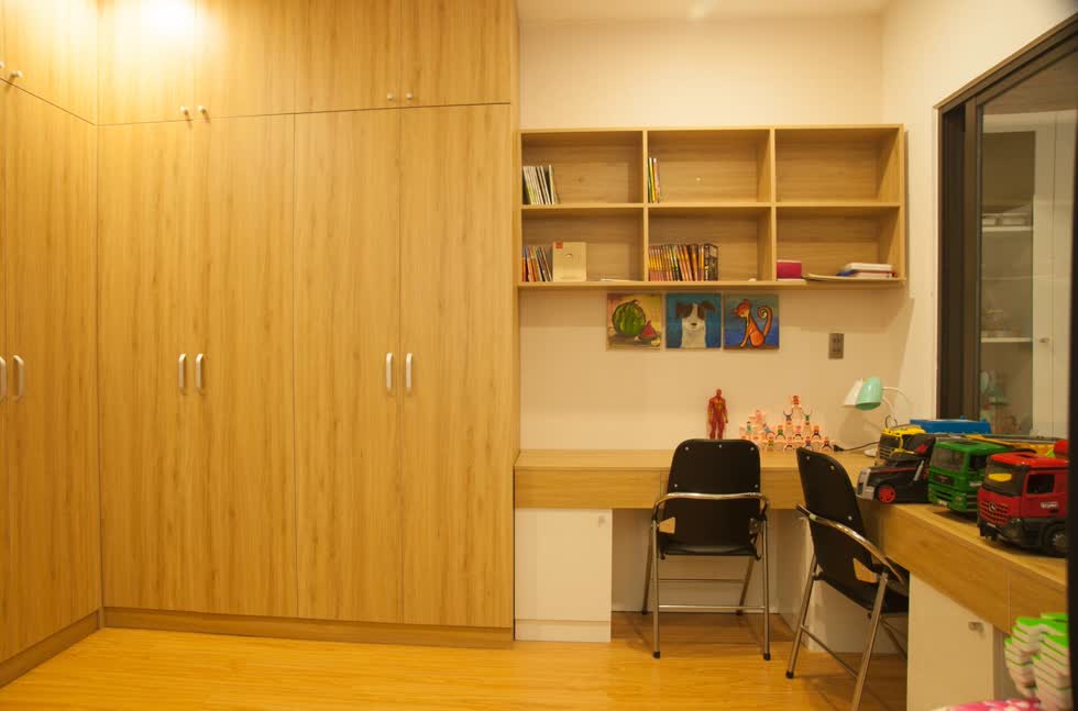 Không gian dành cho học tập được thiết kế riêng để tạo sự tập trung cho những đứa nhỏ.