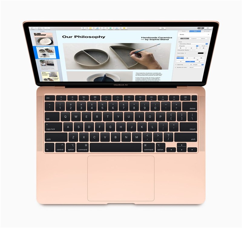   Bàn phím cắt kéo trên Macbook Air 2020.  