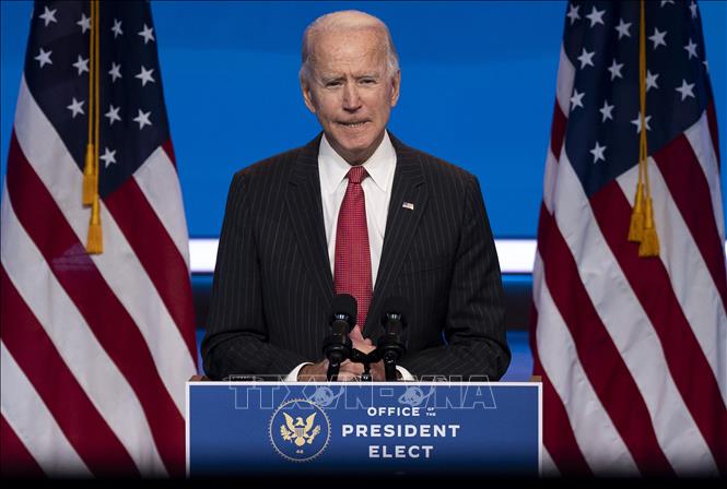 Ông Biden nhấn mạnh sự cần thiết về gói kích thích kinh tế mới của Mỹ. Ảnh: TTXVN.