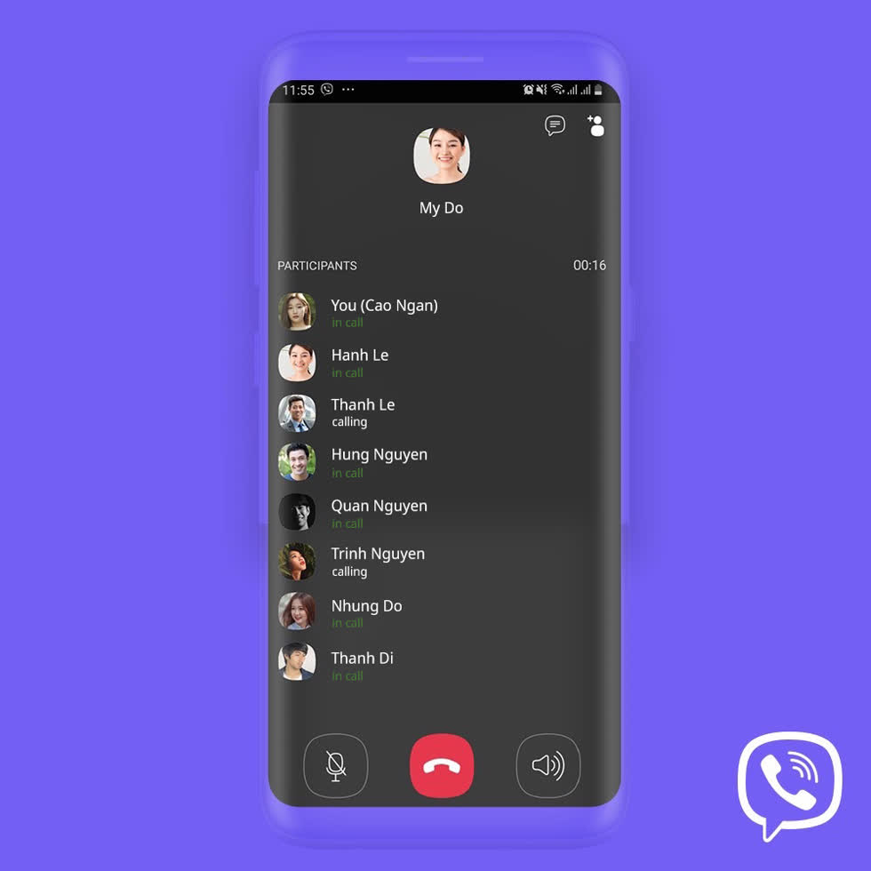 Viber cho phép gọi nhóm 20 thành viên cùng lúc