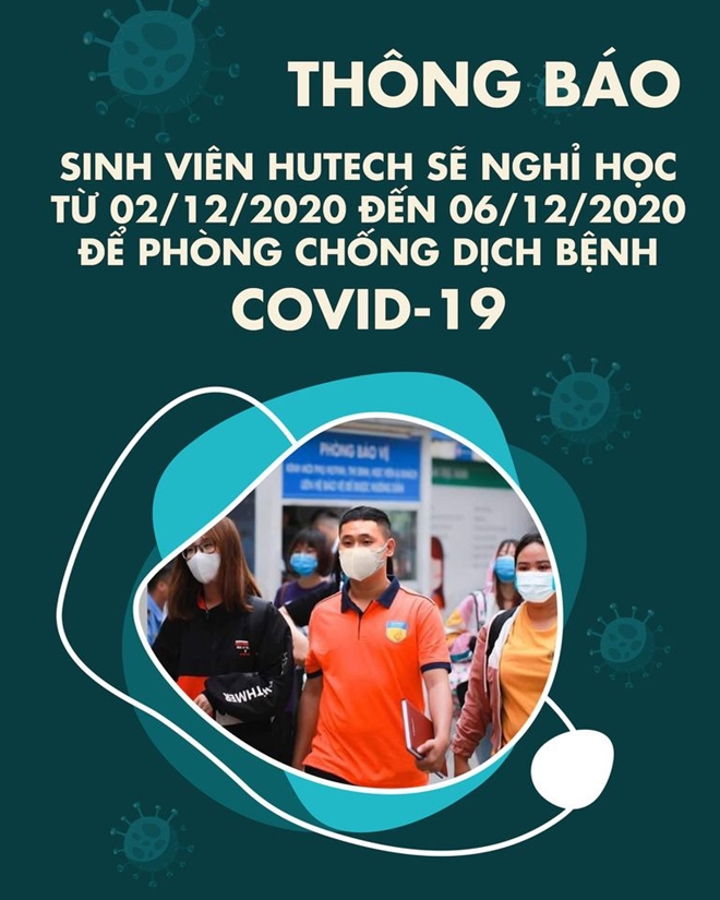 ĐH  Hutech  TP.HCM thông báo sinh viên nghỉ học phòng chống dịch  COVID-19 .