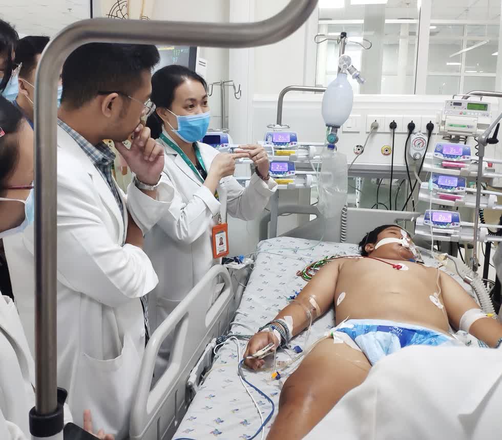 Bệnh nhân đang điều trị tại bệnh viện Nhi đồng Thành phố. 