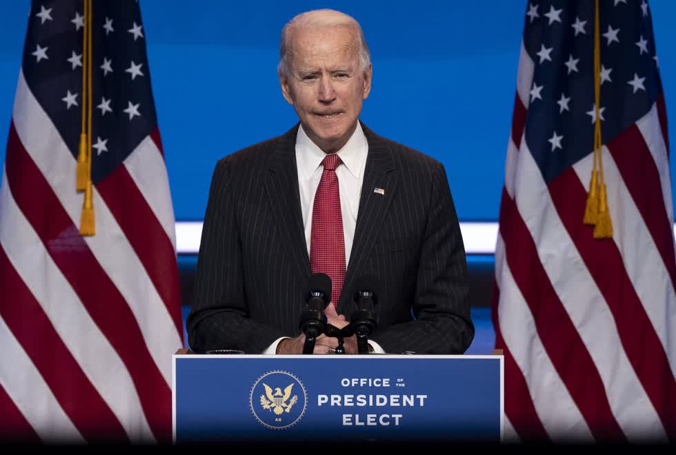 Ông Joe Biden phát biểu sau cuộc họp với các Thống đốc bang lưỡng đảng tại Wilmington, bang Delaware ngày 19/11. Ảnh: AFP