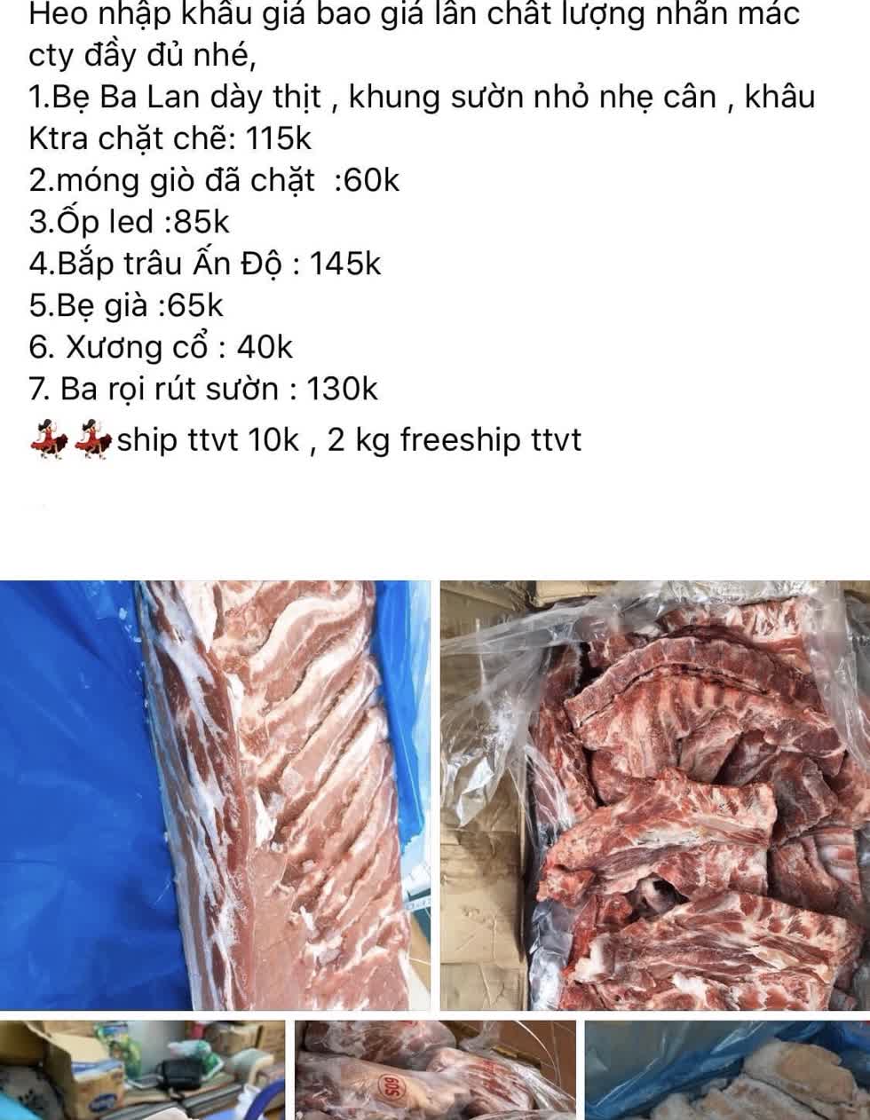   Hàng loạt bài viết tương tự rao bán “thịt siêu thị” siêu rẻ trên chợ online những ngày gần đây.   