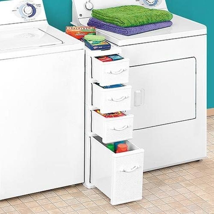   Một cách thông minh để sử dụng không gian giữa máy giặt và máy sấy.  