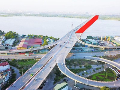 Hà Nội phê duyệt đầu tư cầu Vĩnh Tuy (vệt màu đỏ) giai đoạn 2 trị giá 2.538 tỷ đồng.