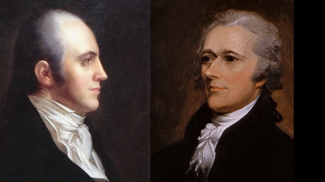 Năm 1800, nước Mỹ trải qua một mùa bầu cử kịch tính giữa hai ứng viên đảng Dân chủ - Cộng hòa là Thomas Jefferson (phải) và Aaron Burr. Ảnh: History.com